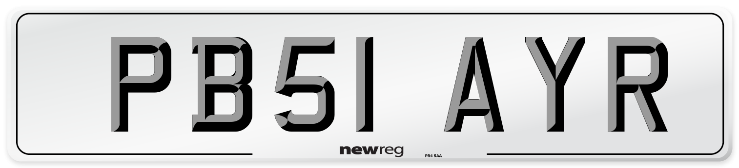 PB51 AYR Number Plate from New Reg